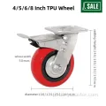 4/5/6/8 polegada arqueada de poliuretano Castor Industrial Wheel